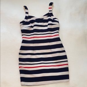 Red white and blue body con dress